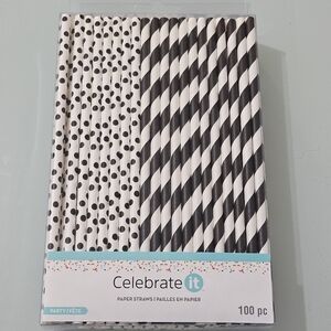 Black & White Paper Straws (100 count)